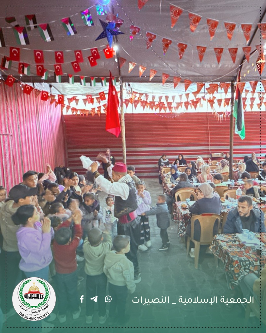 الجمعية الإسلامية بالنصيرات تُقيم إفطارًا جماعيًا للأيتام خلال شهر رمضان المبارك
